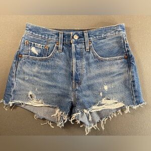 Levis 501 Jean‎ Shorts Button Fly Reg Wash Size 26